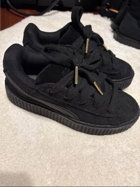 Fenty x Puma Black Platform Corduroy Sneakers